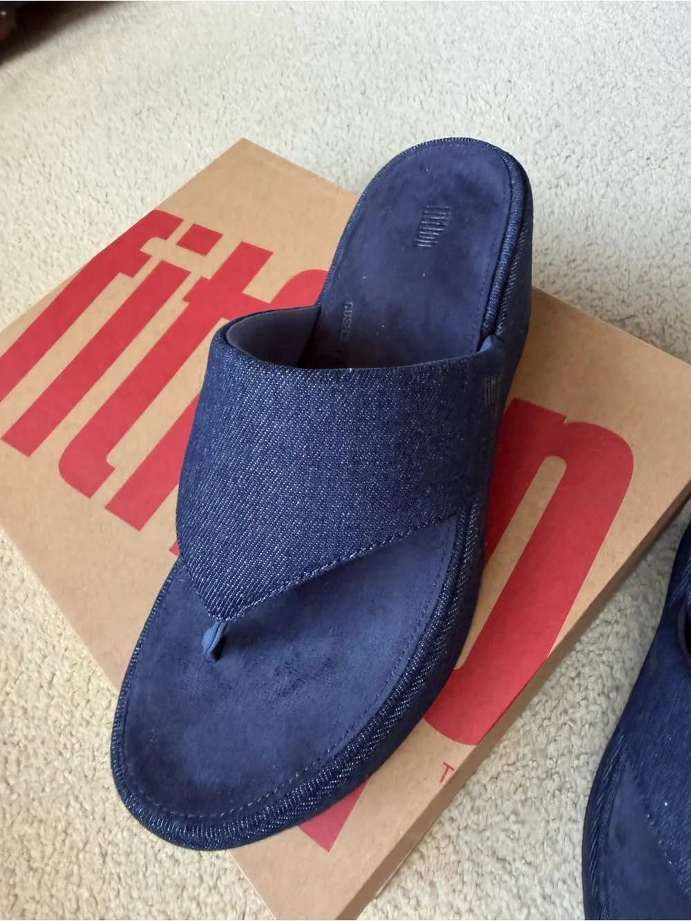 FitFlop Navy Platform Thong Sandal